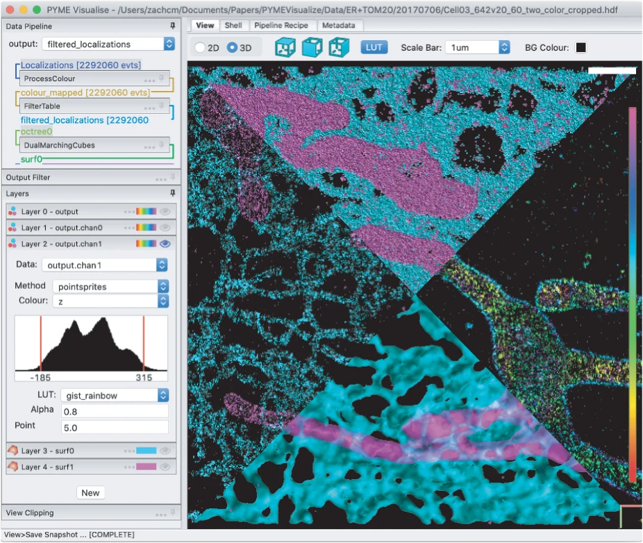 Screenshot of PYMEVisualize user interface